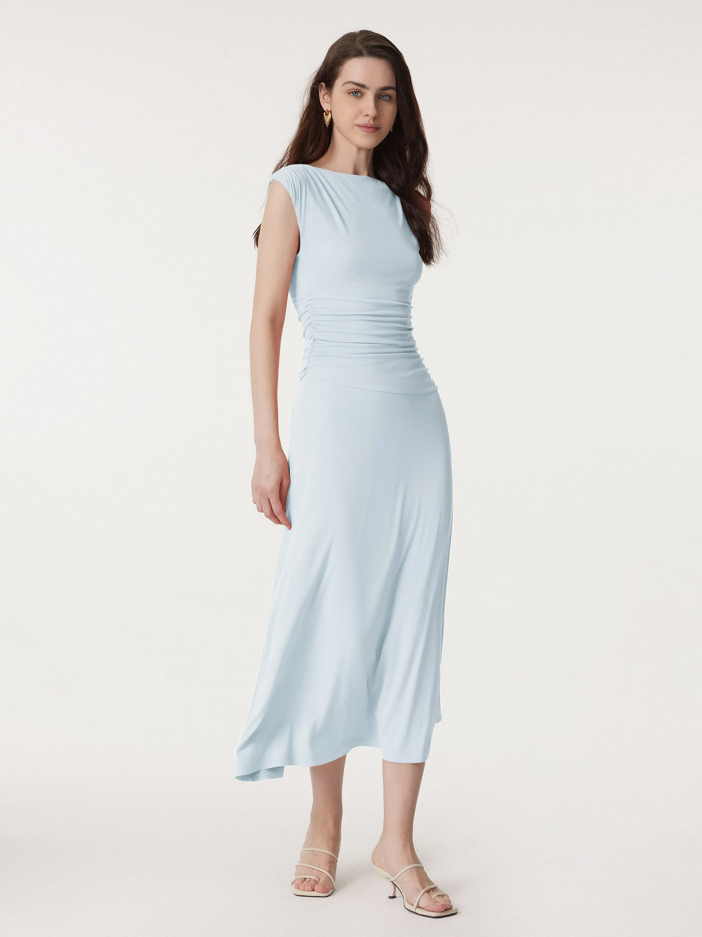 Breezy Cooling Side Ruched Maxi Dress sold by ogl move product image thumbnail 3