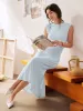 Breezy Cooling Side Ruched Maxi Dress sold by ogl move