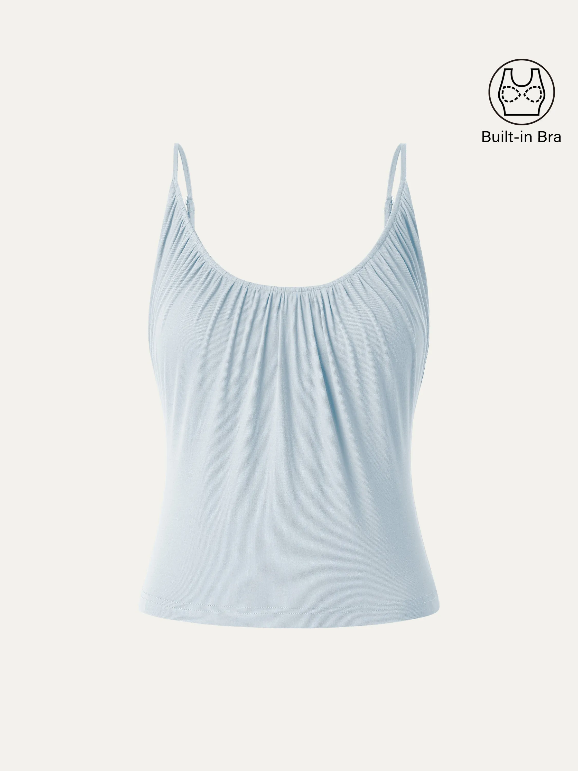 Scoop Neck Gathered Spaghetti Brami Top sold by ogl move product image thumbnail 2