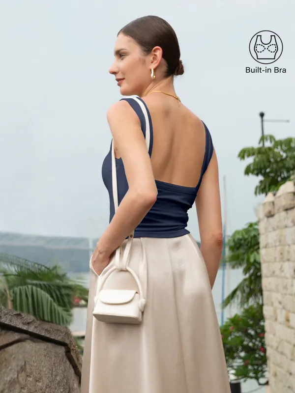 Slinky Square Open-Back Brami Tank Top sold by ogl move
