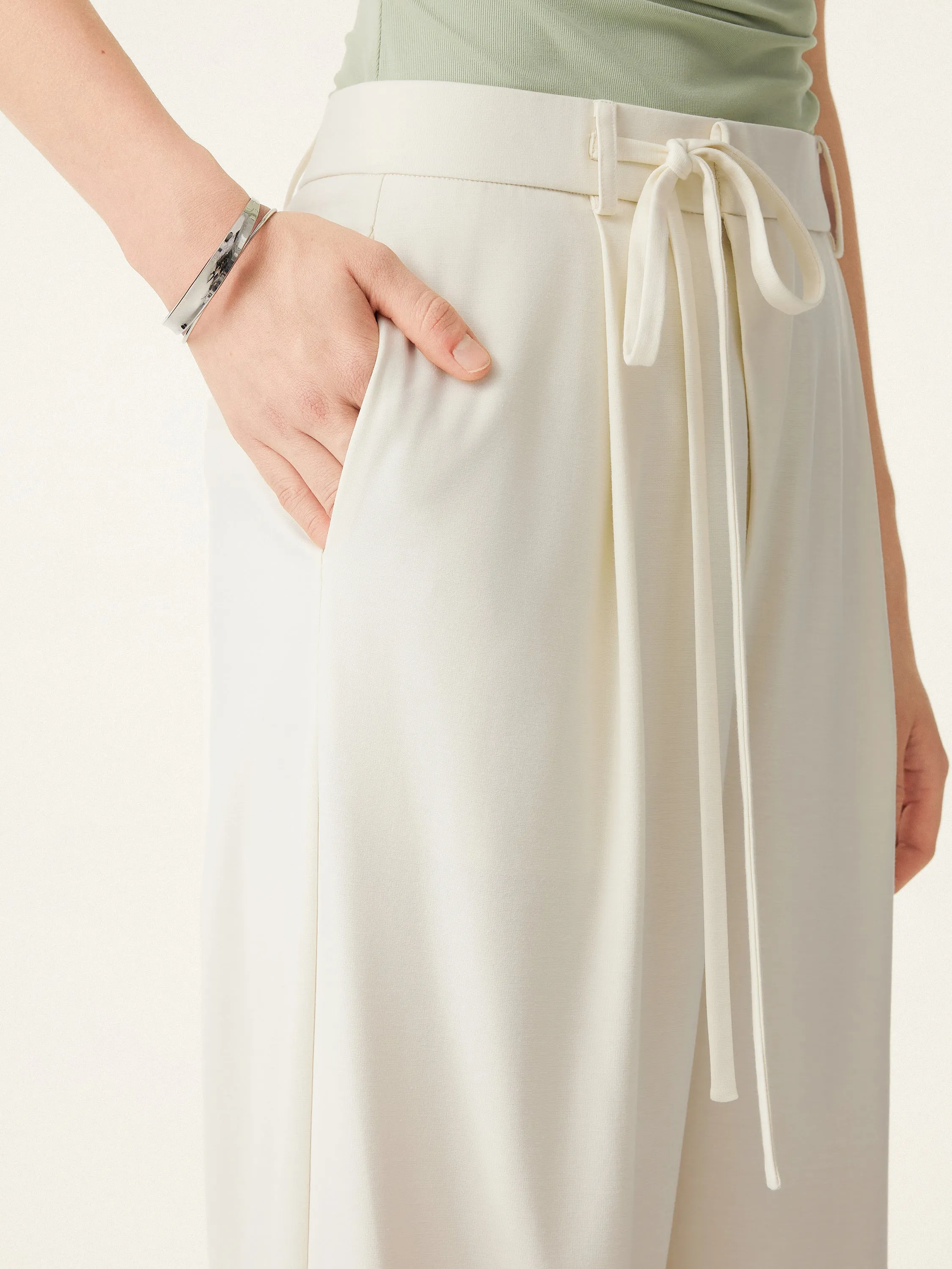 Chic Mid Rise Wide Leg Trouser with Pockets sold by ogl move product image thumbnail 2