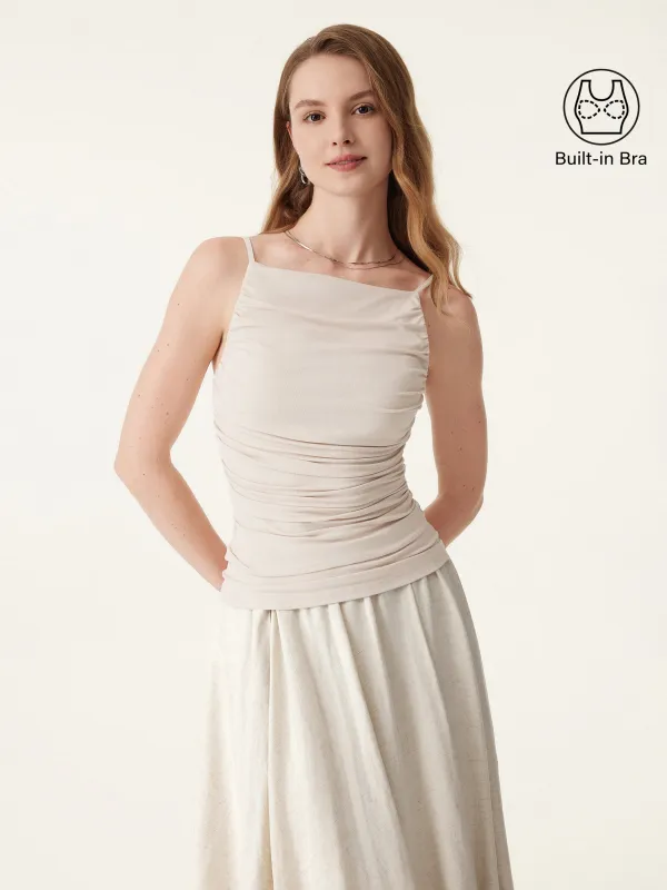 Boatneck Ruched New Airy Brami Tank sold by ogl move