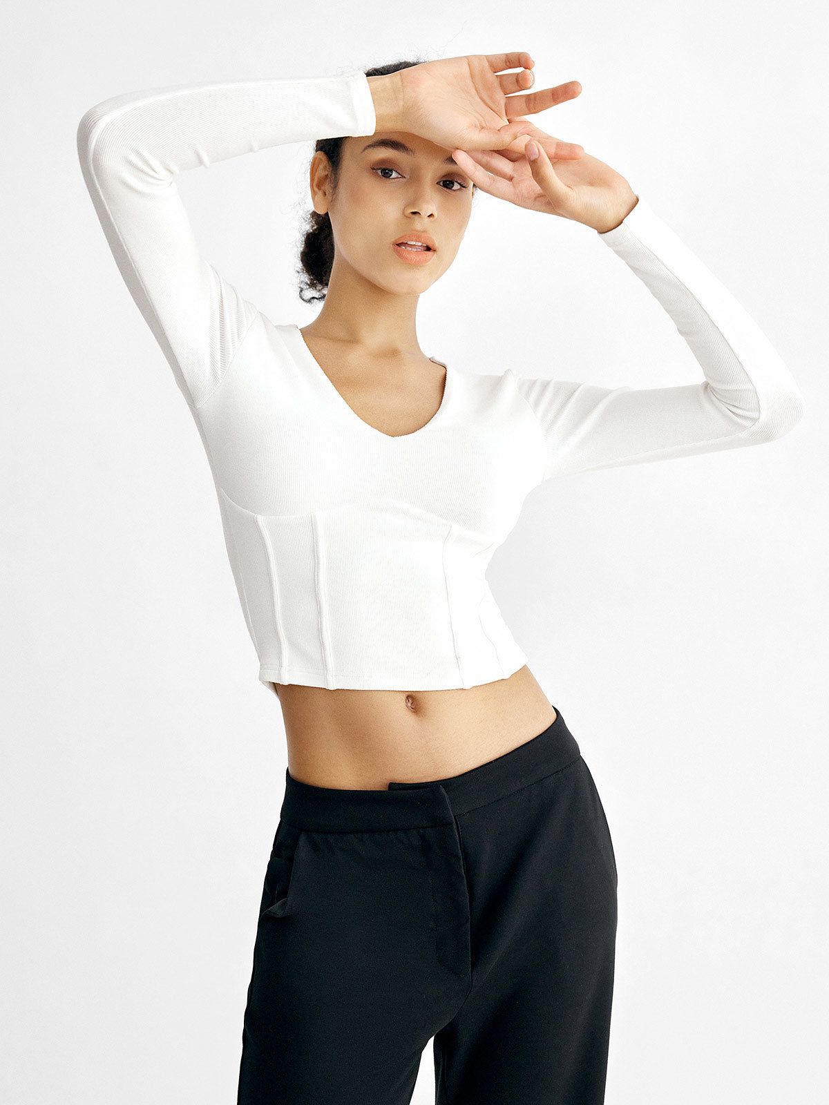 Eco-SkinKiss® Corset V-Neck Top sold by ogl move