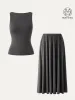 2Pcs Set Boatneck Brami Tank & Umbrella Maxi Skirt with Pockets sold by ogl move
