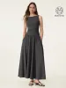 2Pcs Set Boatneck Brami Tank & Umbrella Maxi Skirt with Pockets sold by ogl move