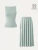 2Pcs Set Boatneck Brami Tank & Umbrella Maxi Skirt with Pockets sold by ogl move
