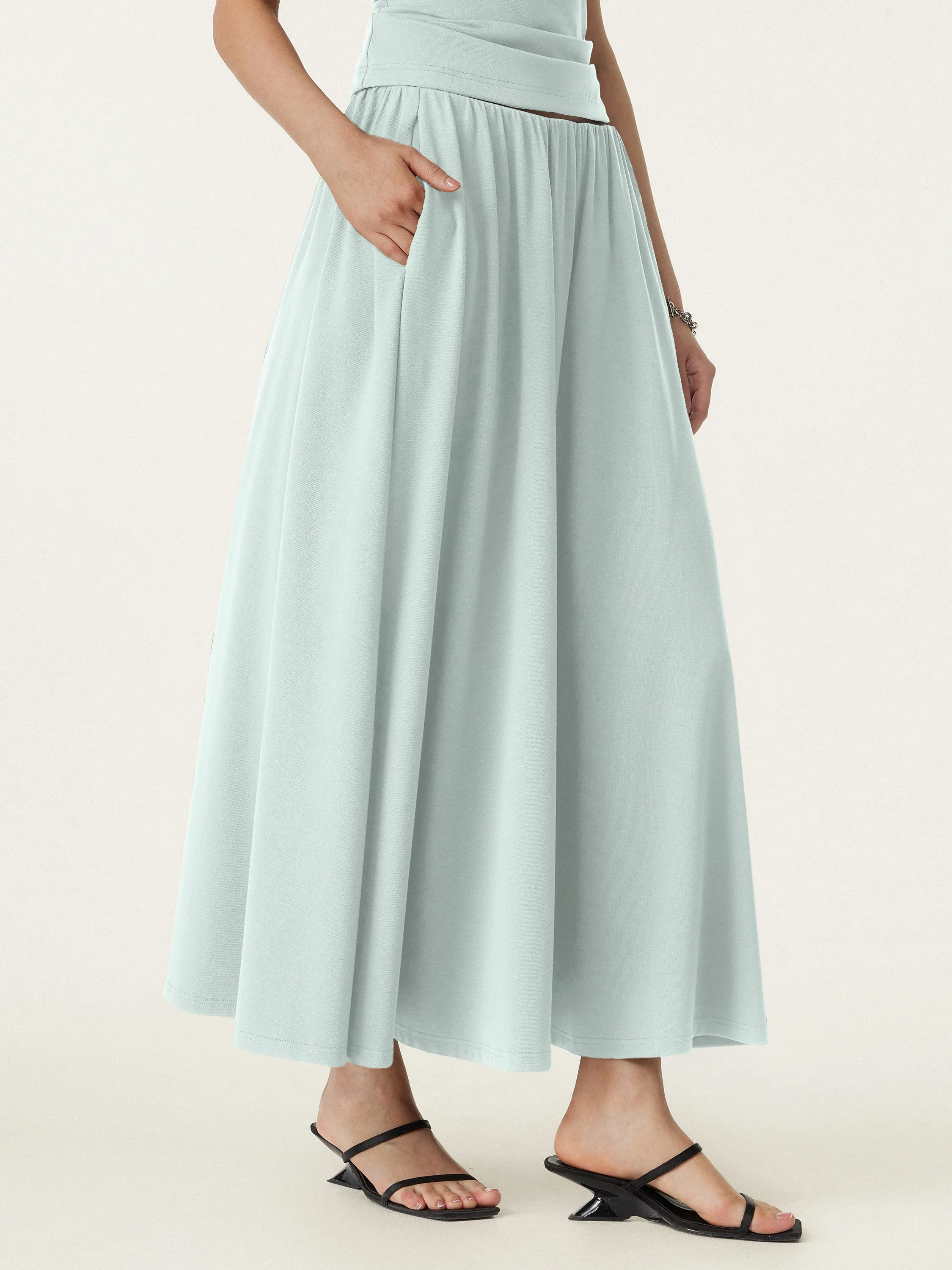 Umbrella Maxi Skirt with Pockets sold by ogl move