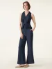 2Pcs Set Collared V-neck Sleeveless Top & Mid Rise Flared Pant with Pockets sold by ogl move