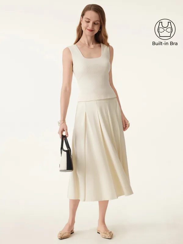 Stretch Cotton Wide Strap Ribbed Brami Tank sold by ogl move