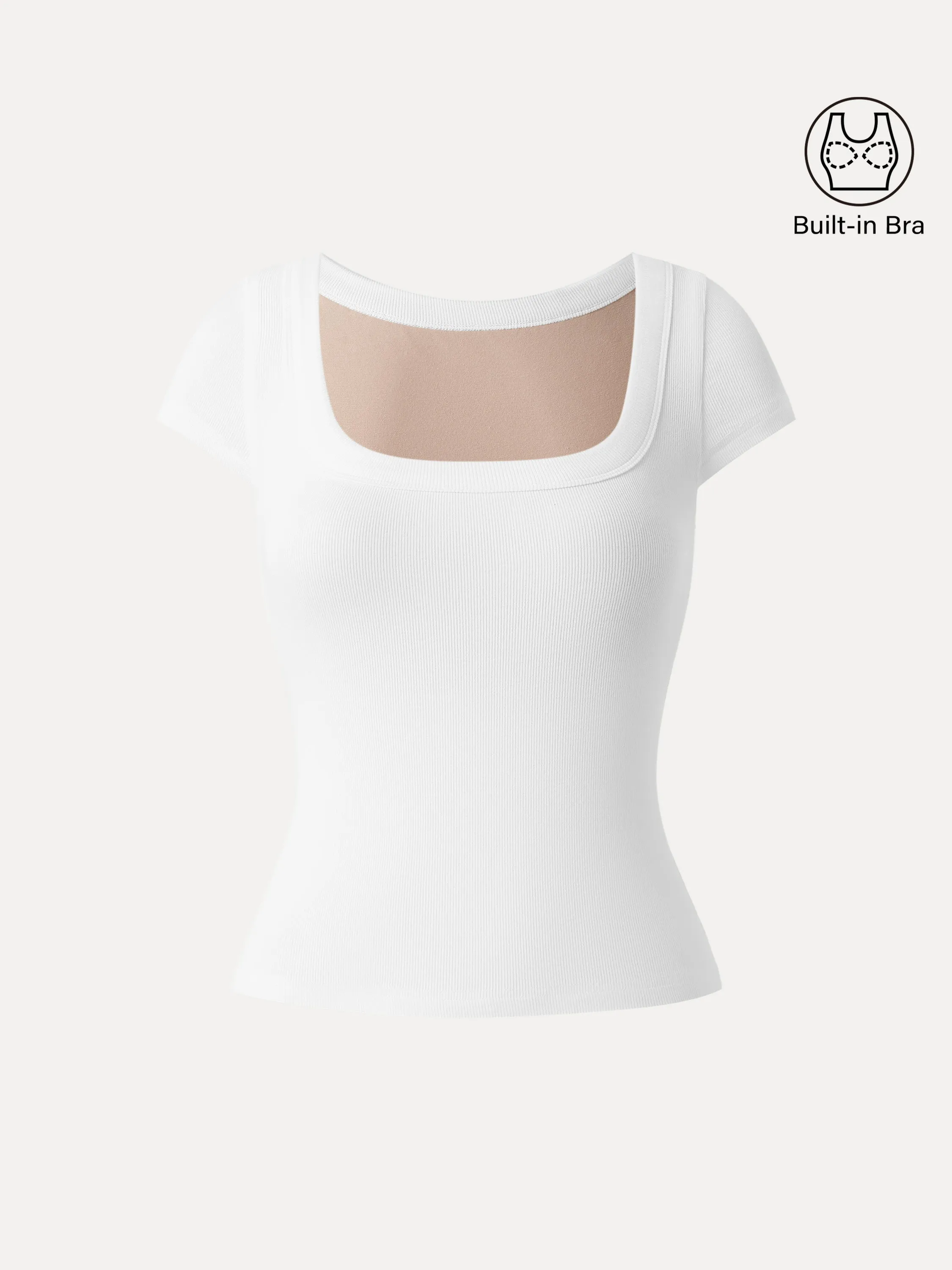 Stretch Cotton Square Neck Cap Sleeve Brami sold by ogl move product image thumbnail 3