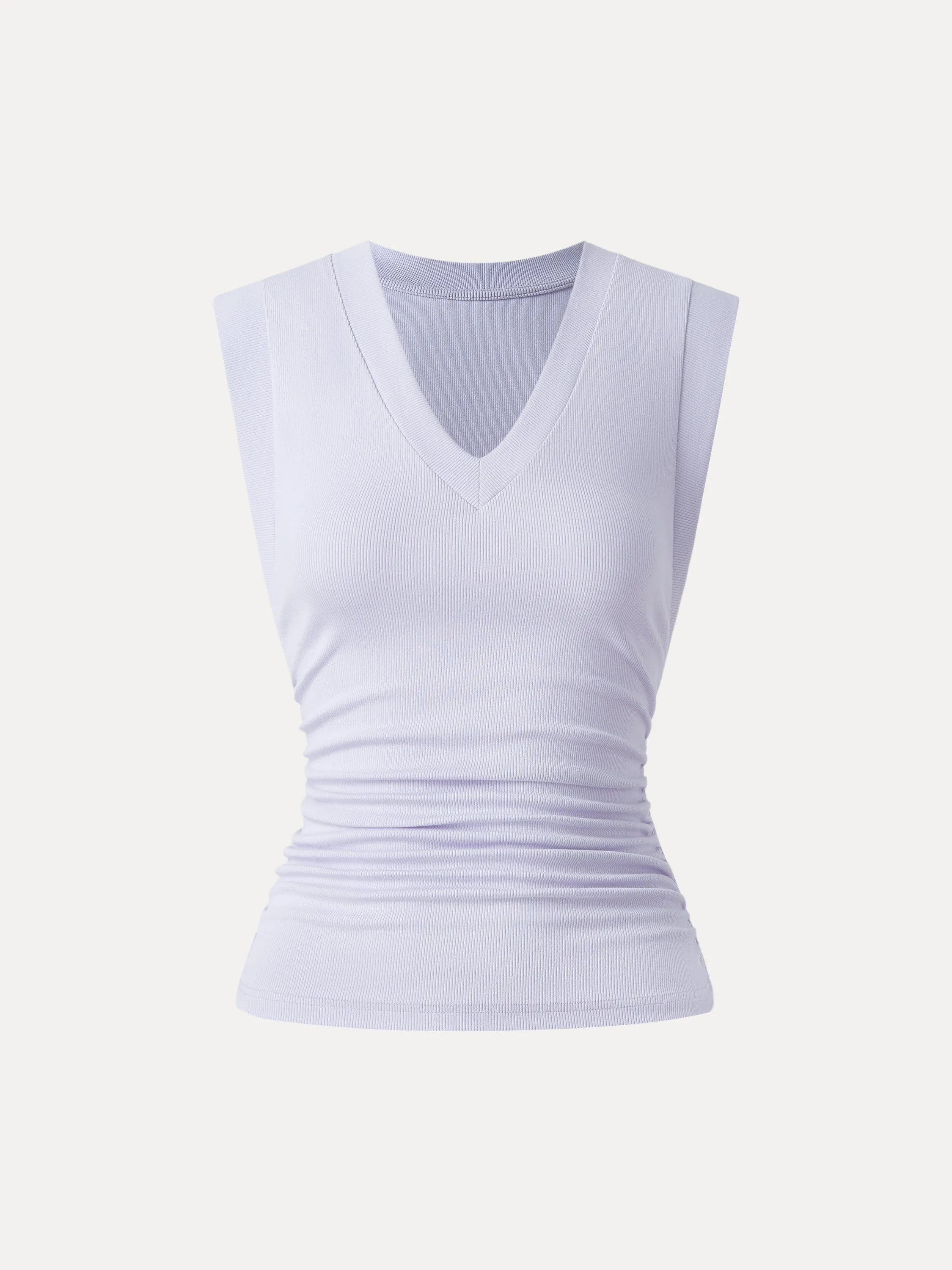 Stretch Cotton V-neck Side Ruched Muscle Brami Top sold by OGLmove product image thumbnail 3