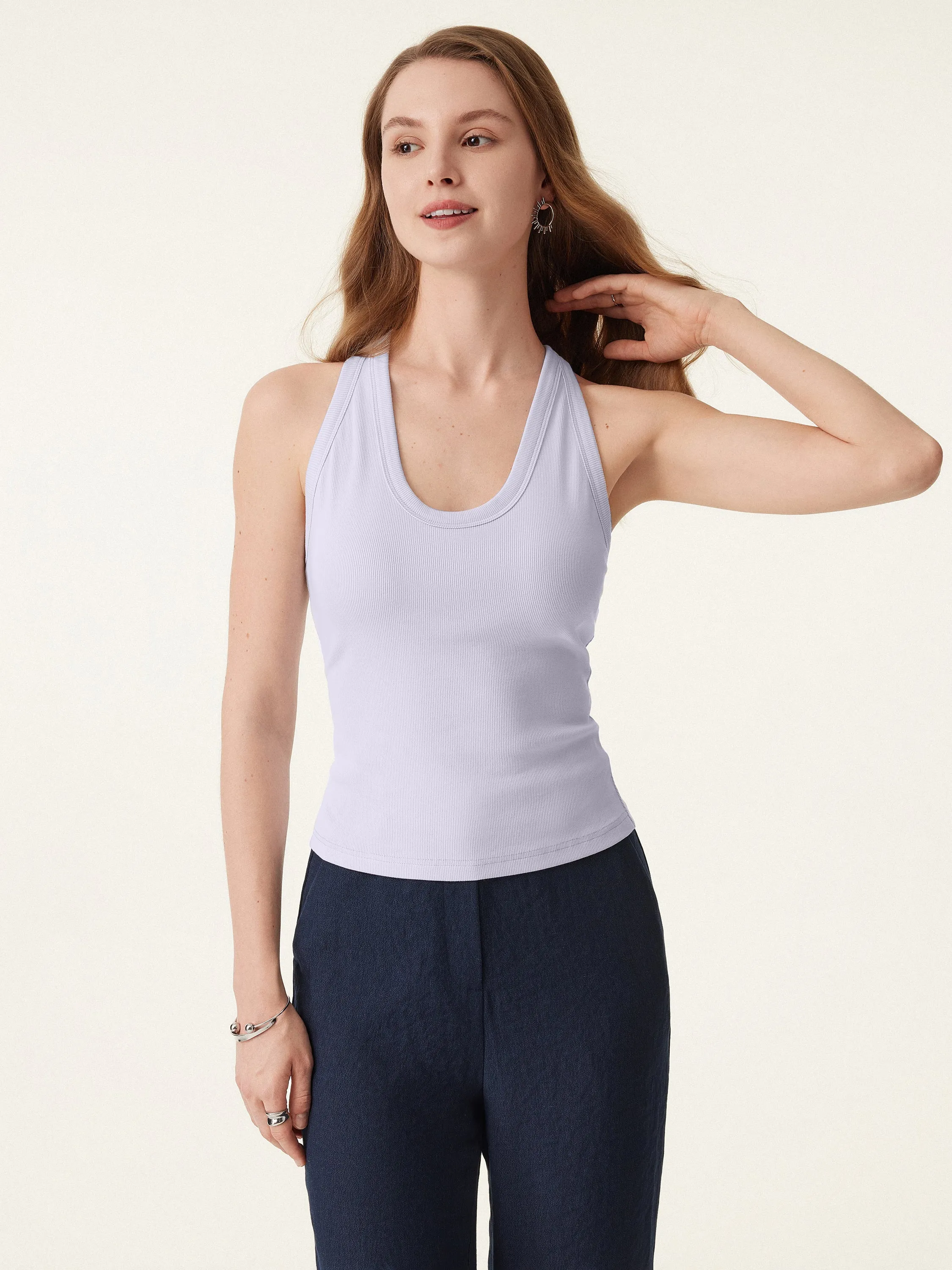 Stretch Cotton U-neck Racer Back Brami Tank sold by ogl move product image thumbnail 4