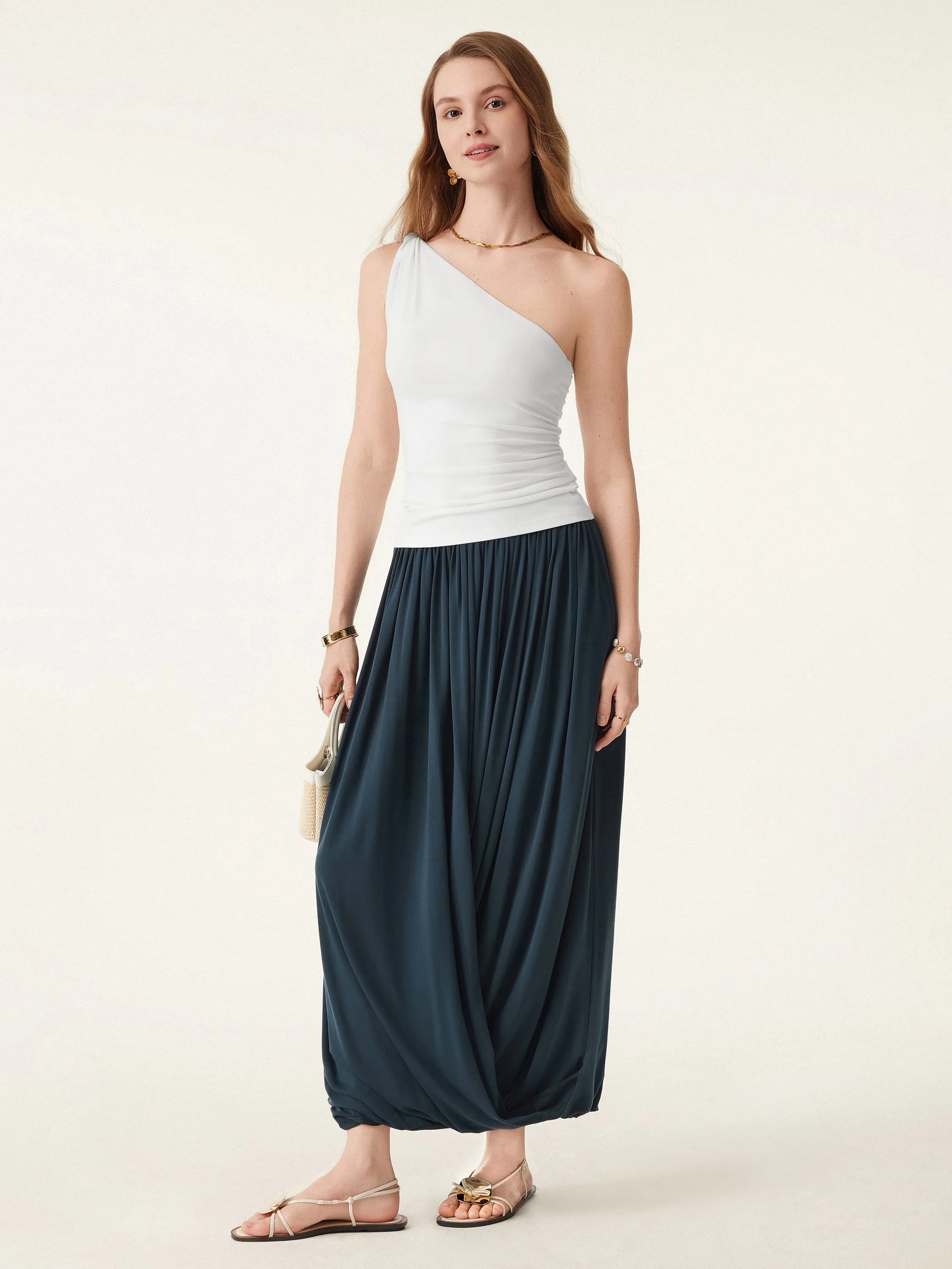 Artsy Twisted Hem Maxi Pull-on Skirt sold by ogl move product image thumbnail 4