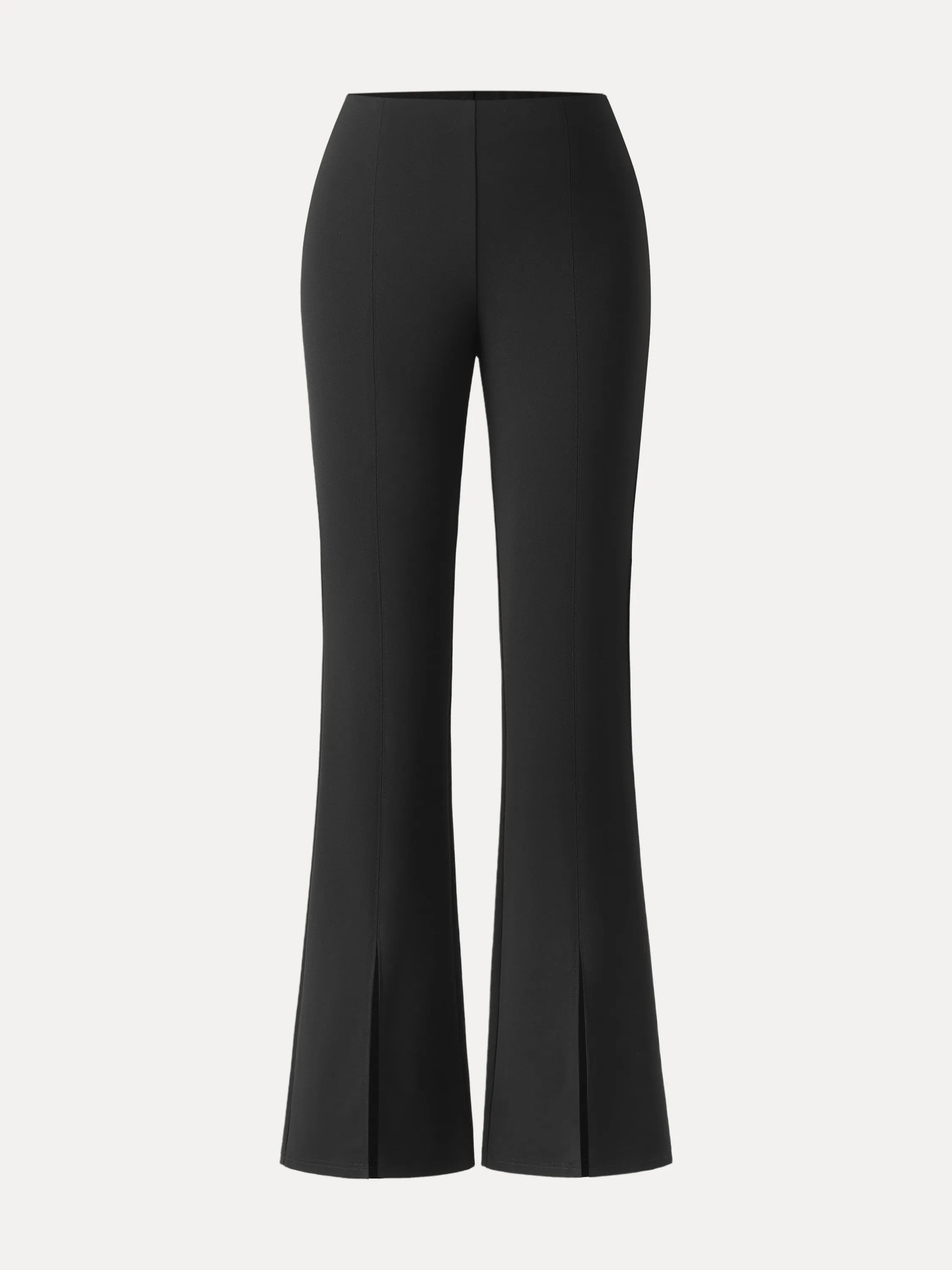 Bamboo Ponte Mid Rise Pull-on Front-slit Flared Pant sold by ogl move product image thumbnail 3