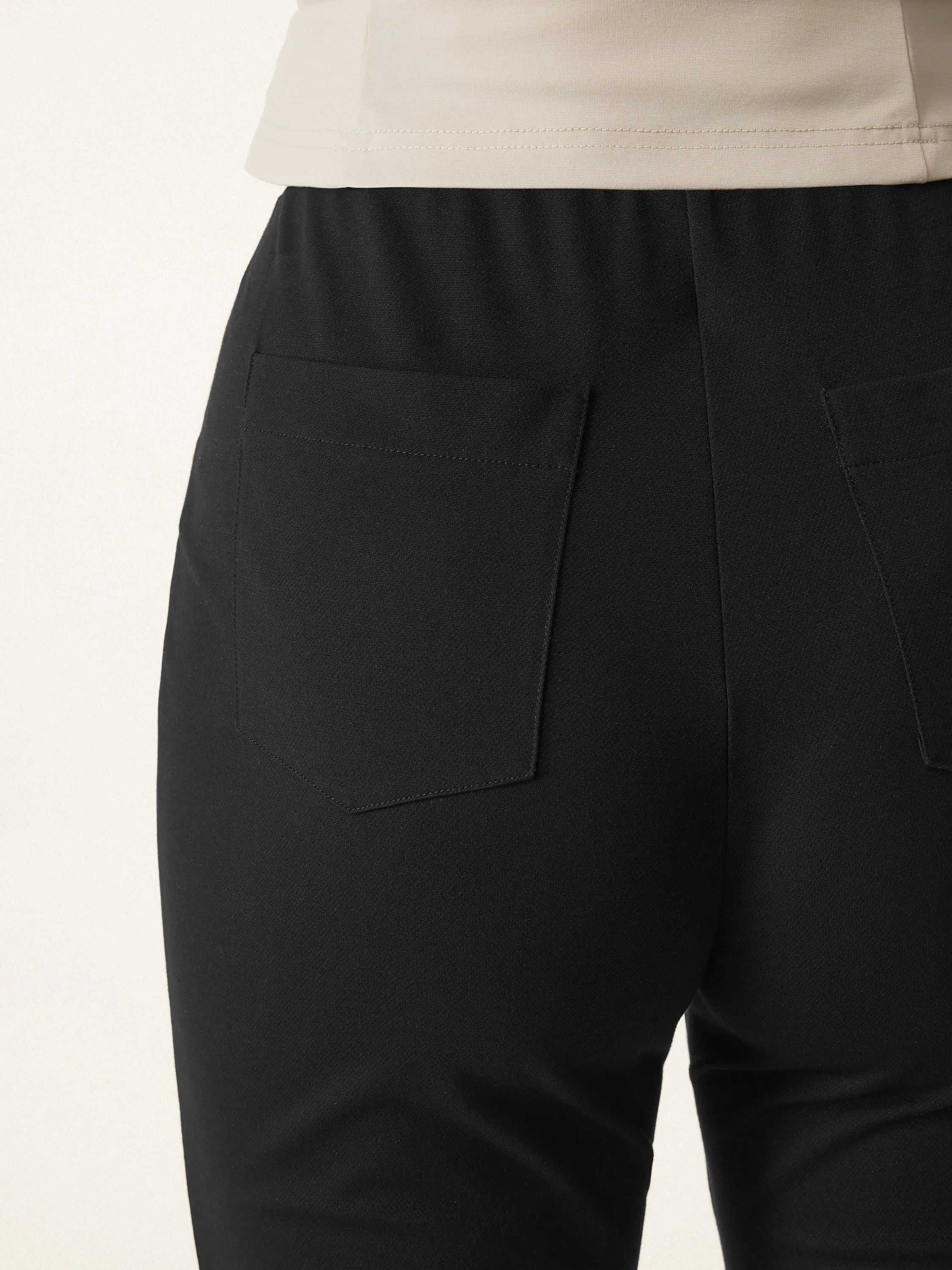 Bamboo Ponte Mid Rise Pull-on Front-slit Flared Pant sold by ogl move product image thumbnail 2