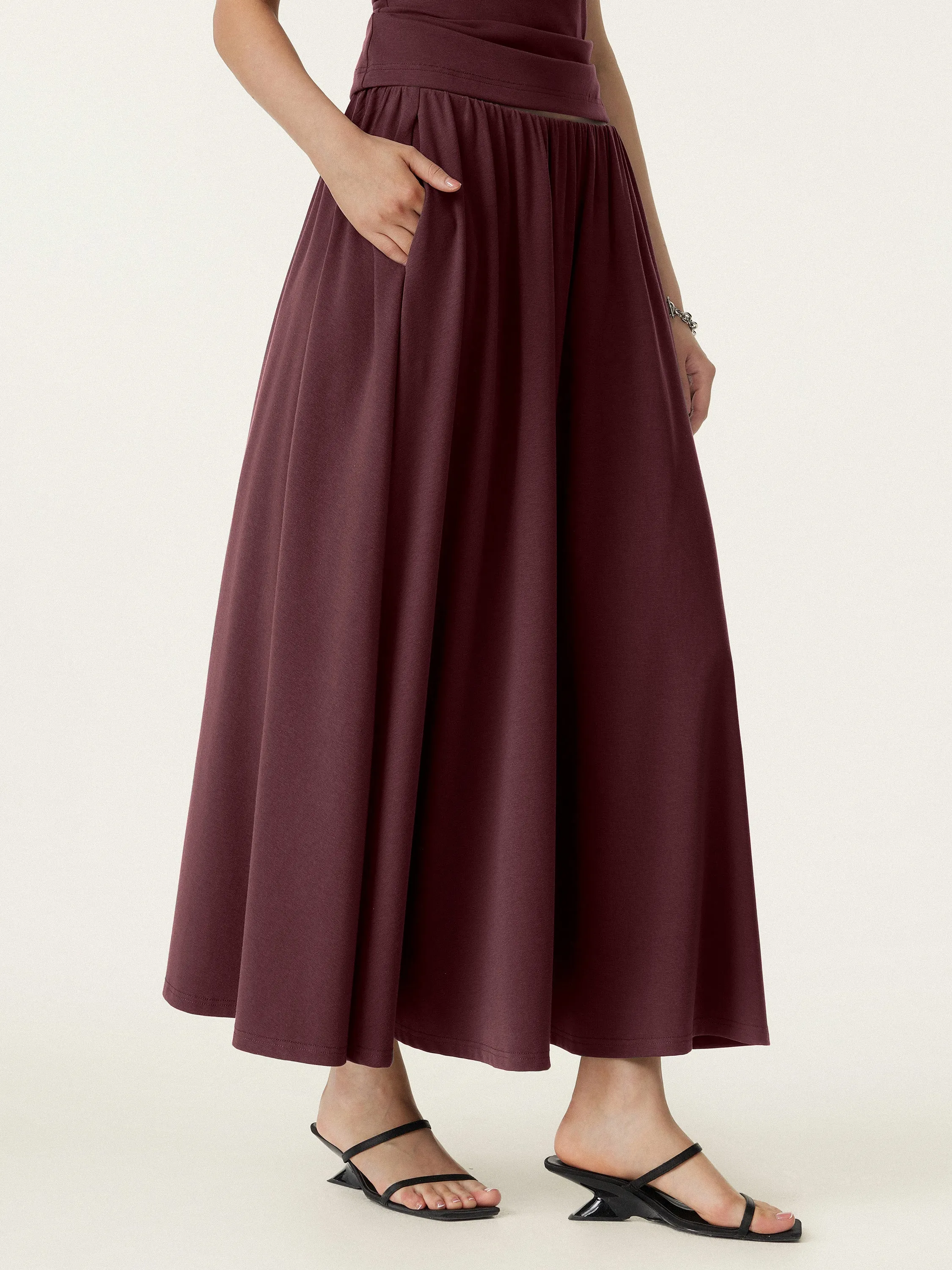 Umbrella Maxi Skirt with Pockets sold by ogl move