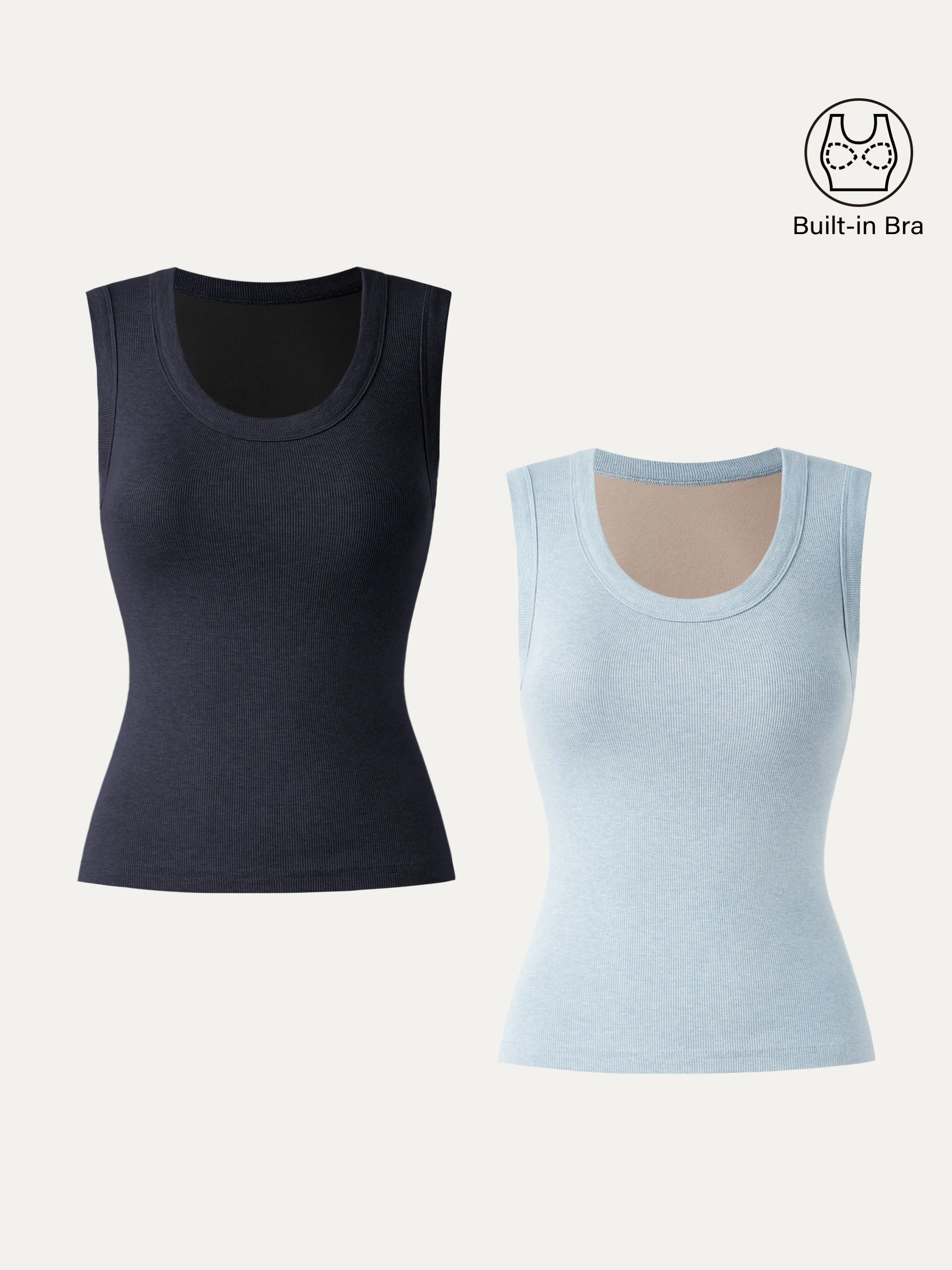 2Pcs Set Stretch Cotton Scoopneck New Airy Brami Tank sold by ogl move product image thumbnail 5