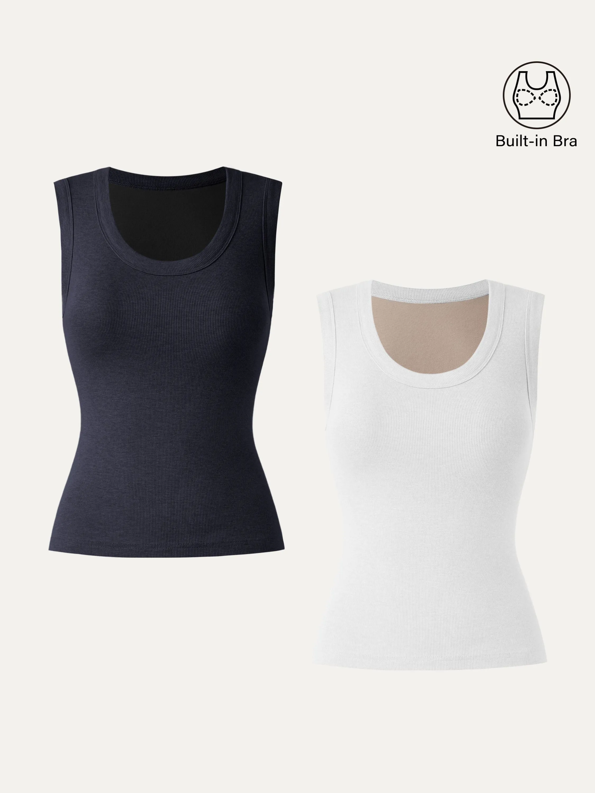 2Pcs Set Stretch Cotton Scoopneck New Airy Brami Tank sold by ogl move product image thumbnail 4