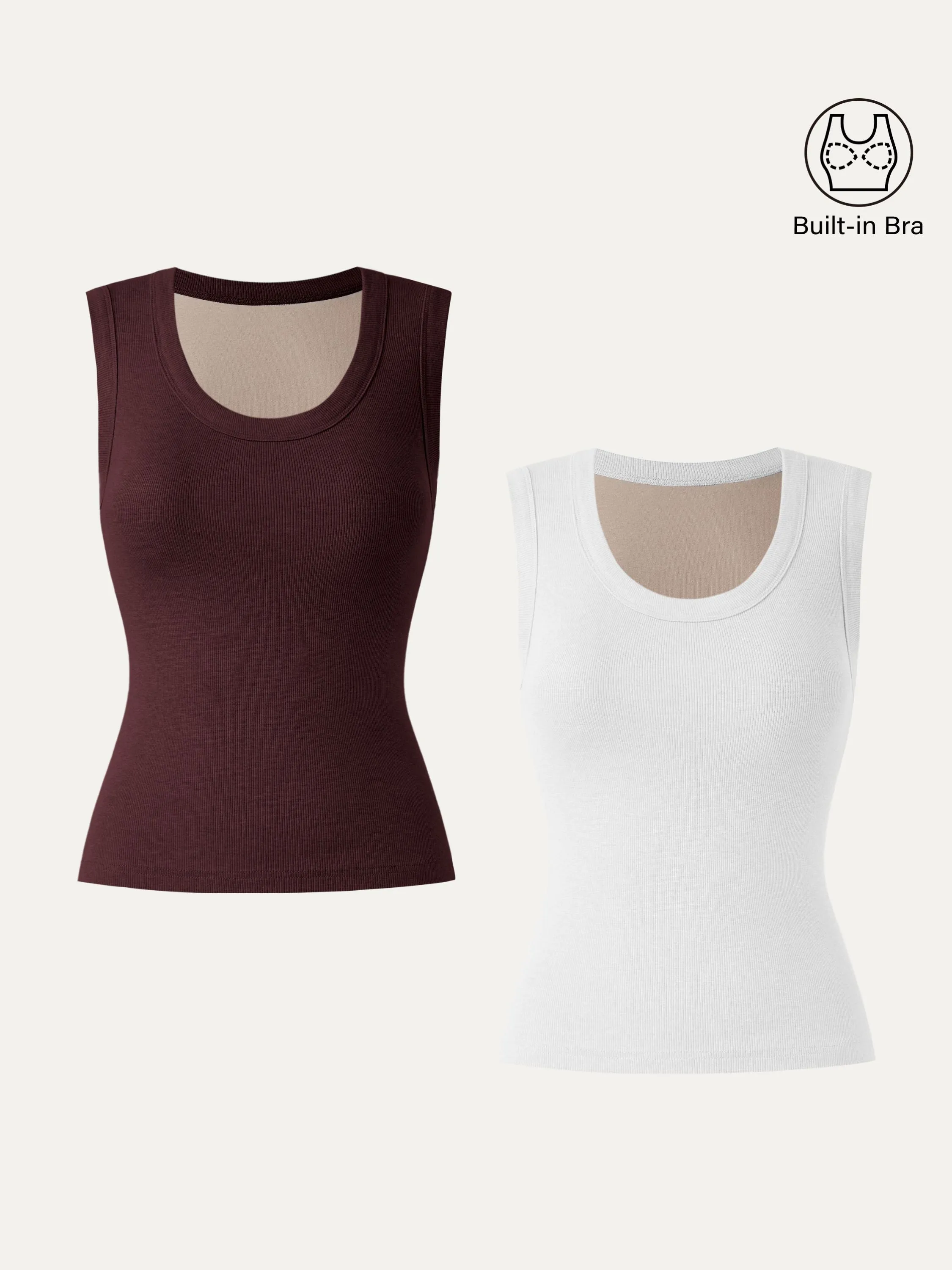 2Pcs Set Stretch Cotton Scoopneck New Airy Brami Tank sold by ogl move product image thumbnail 3