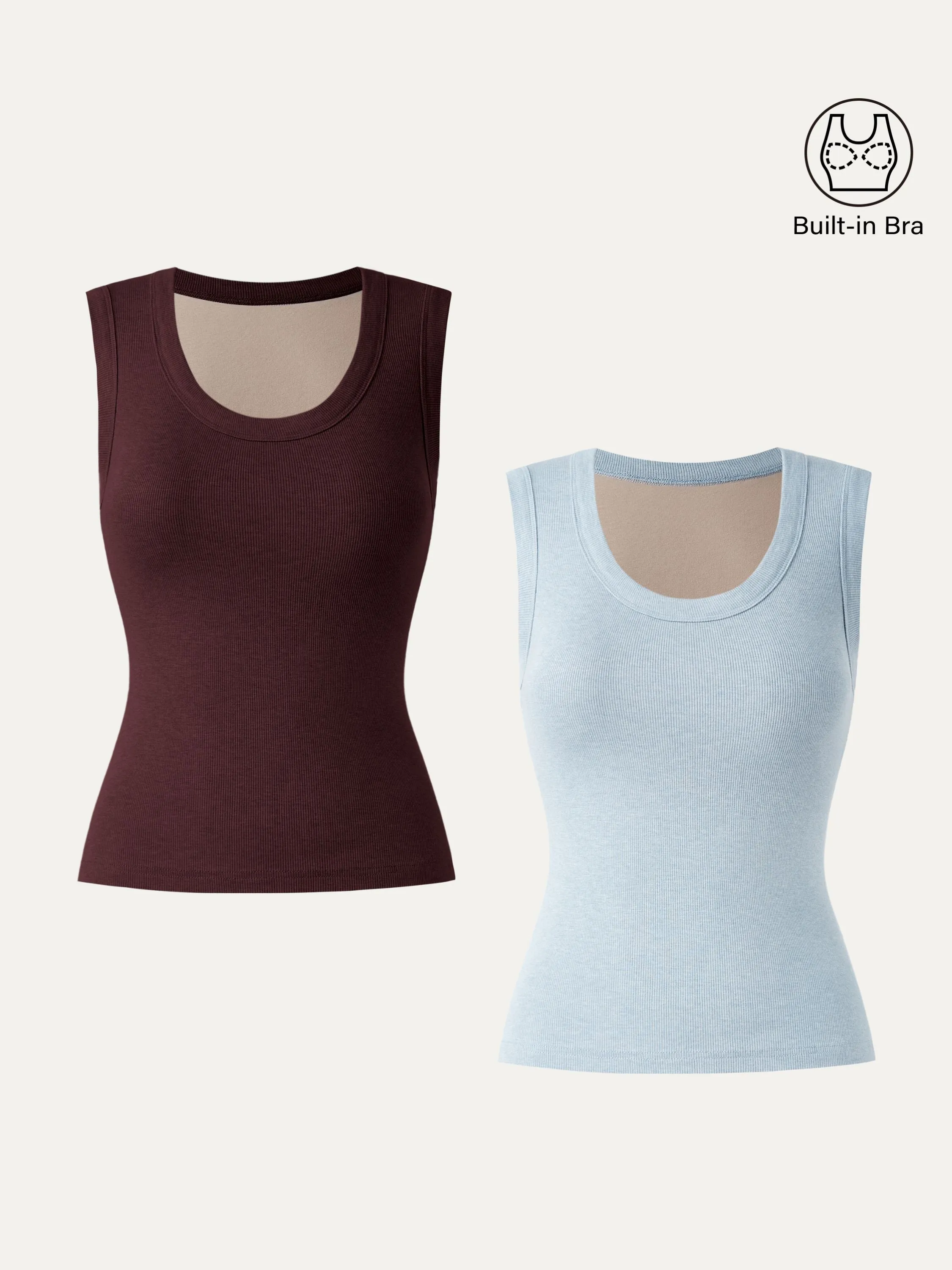 2Pcs Set Stretch Cotton Scoopneck New Airy Brami Tank sold by ogl move