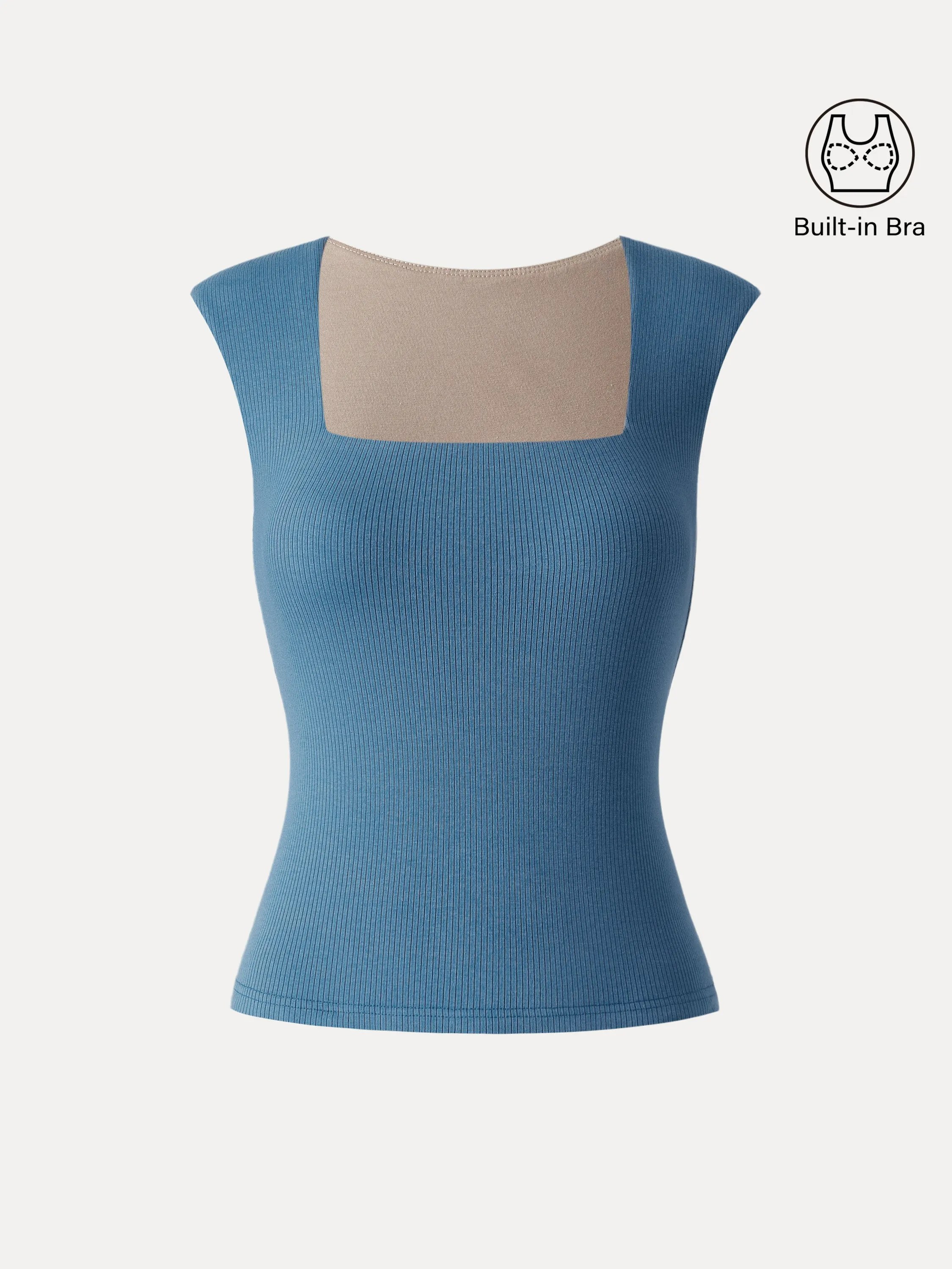 Stretch Cotton Square Neck Ribbed Brami sold by ogl move product image thumbnail 2