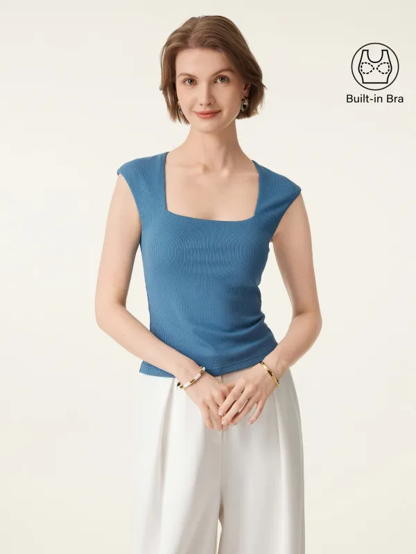 Stretch Cotton Square Neck Ribbed Brami sold by ogl move