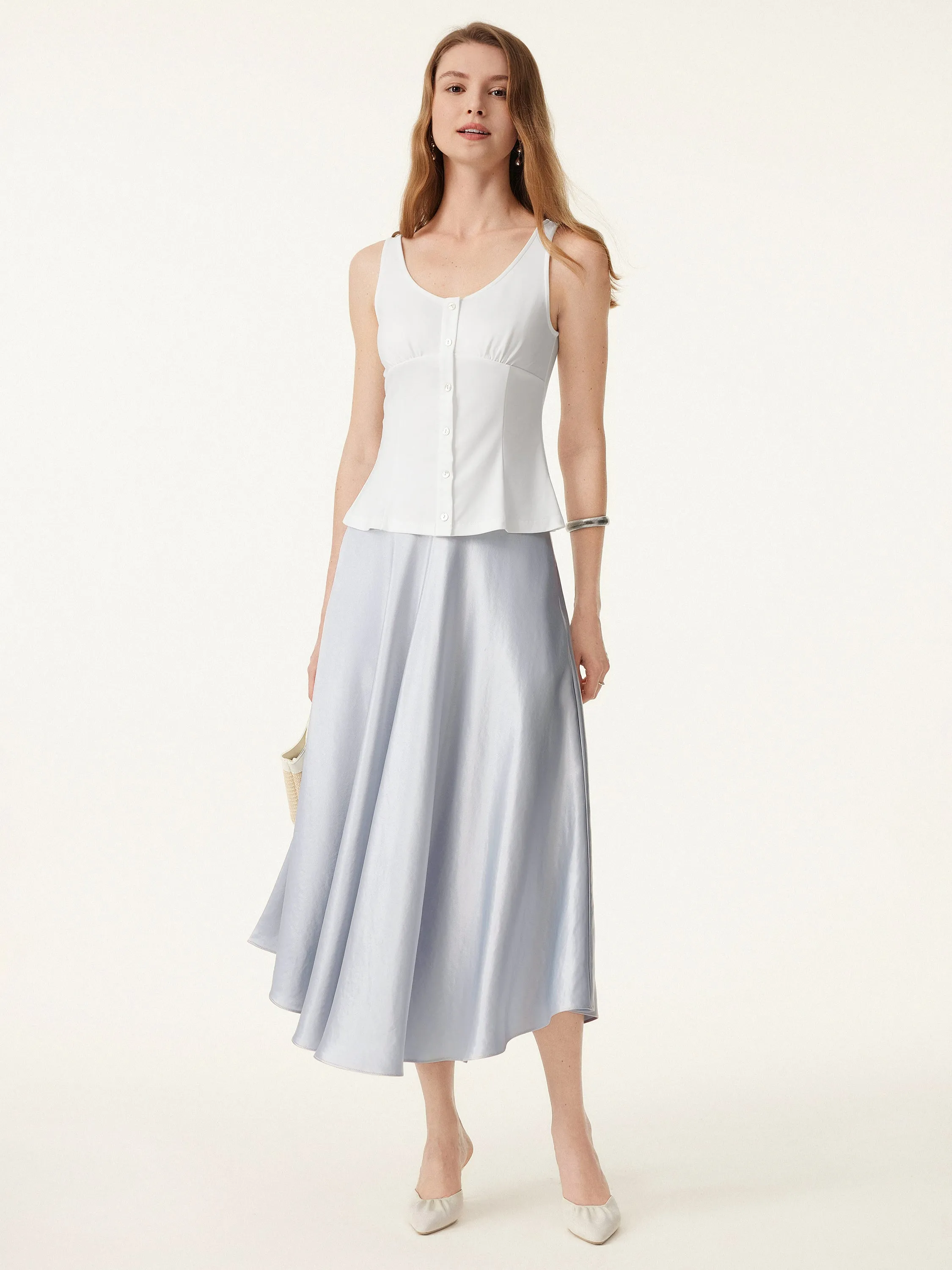 U-neck Faux Button Front Tank sold by ogl move