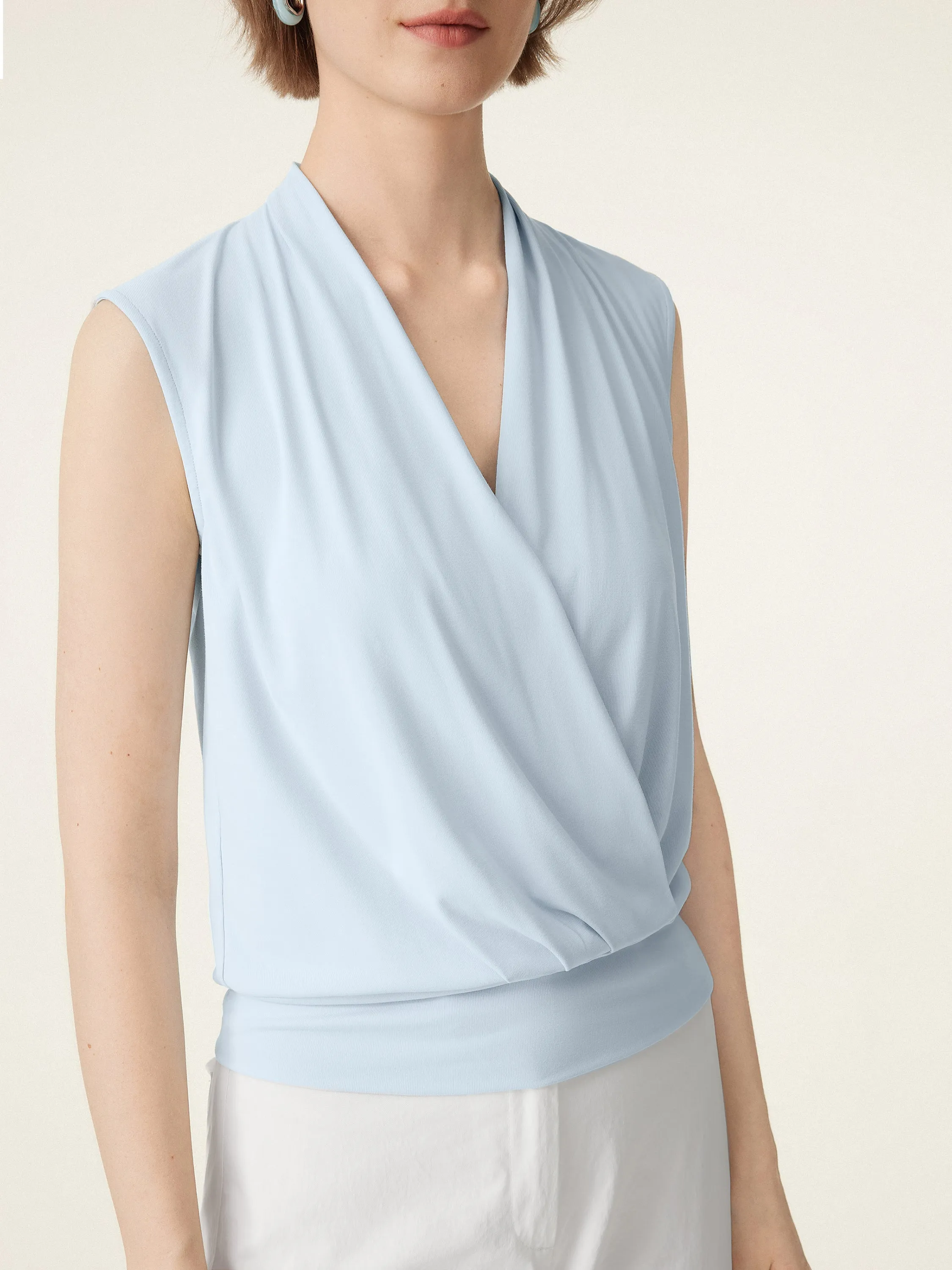 Surplice Sleeveless Airy Long Top sold by ogl move product image thumbnail 5