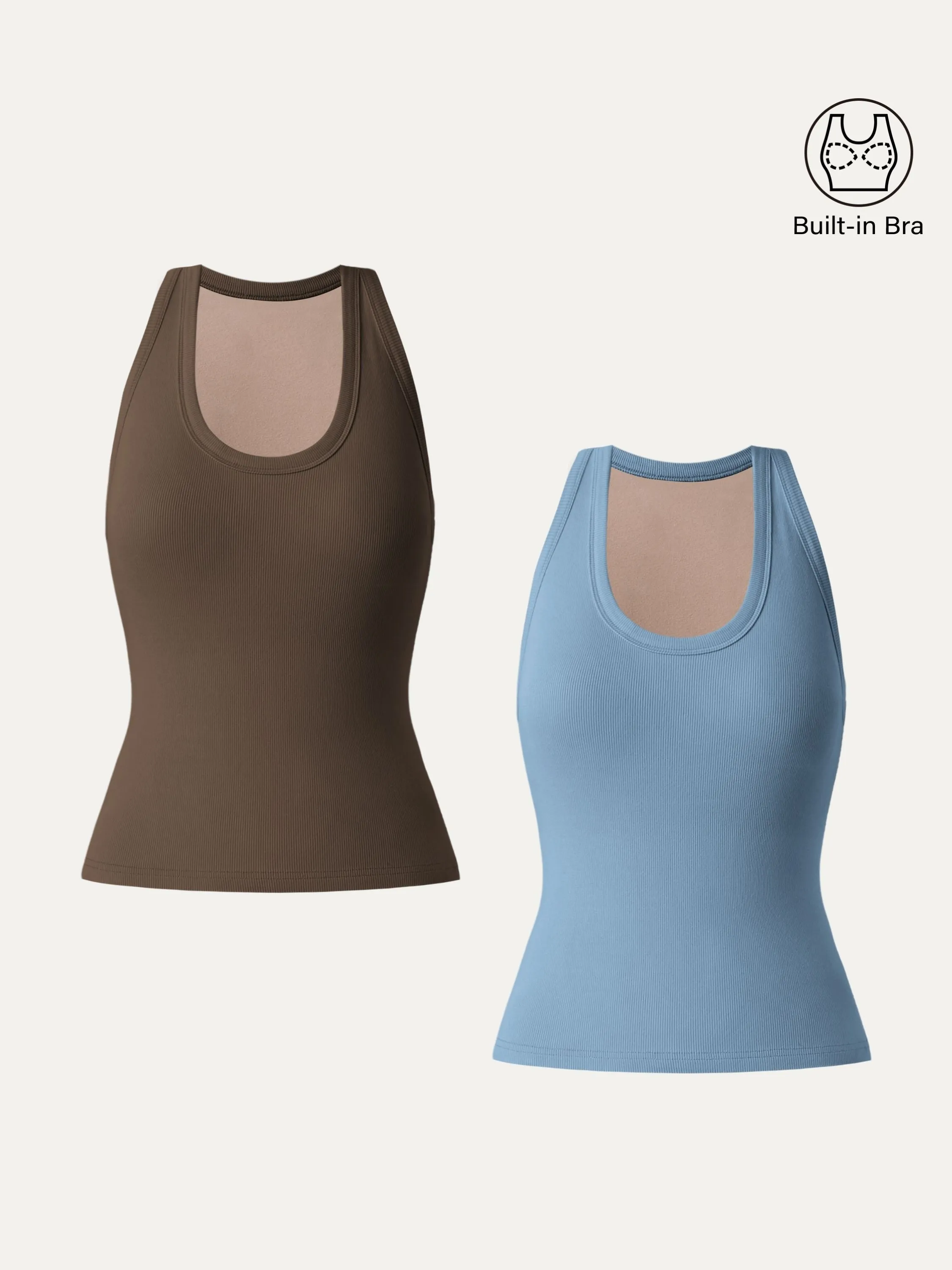 2Pcs Set Stretch Cotton U-neck Racer Back Brami Tank sold by ogl move product image thumbnail 5
