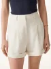 Wrinkle-resistant High Rise Cuffed Linen Shorts sold by ogl move
