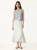 Flowy Cotton-linen Midi Flared Skirt sold by ogl move