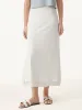 Flowy Cotton-linen Midi Flared Skirt sold by ogl move