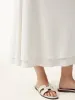 Flowy Cotton-linen Midi Flared Skirt sold by ogl move
