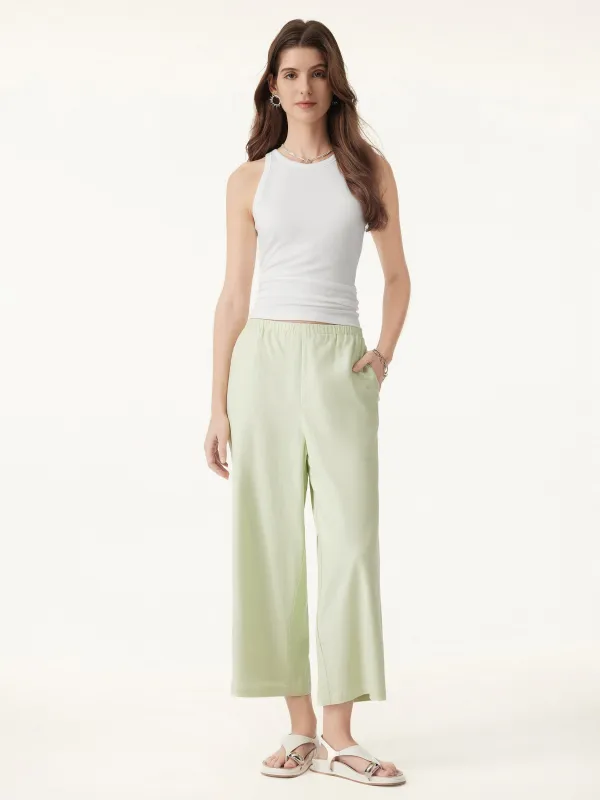 European Linen Cropped Wide Leg Pant sold by ogl move
