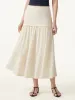 Wrinkle-free Cotton-linen Mid Rise Midi Skirt sold by ogl move