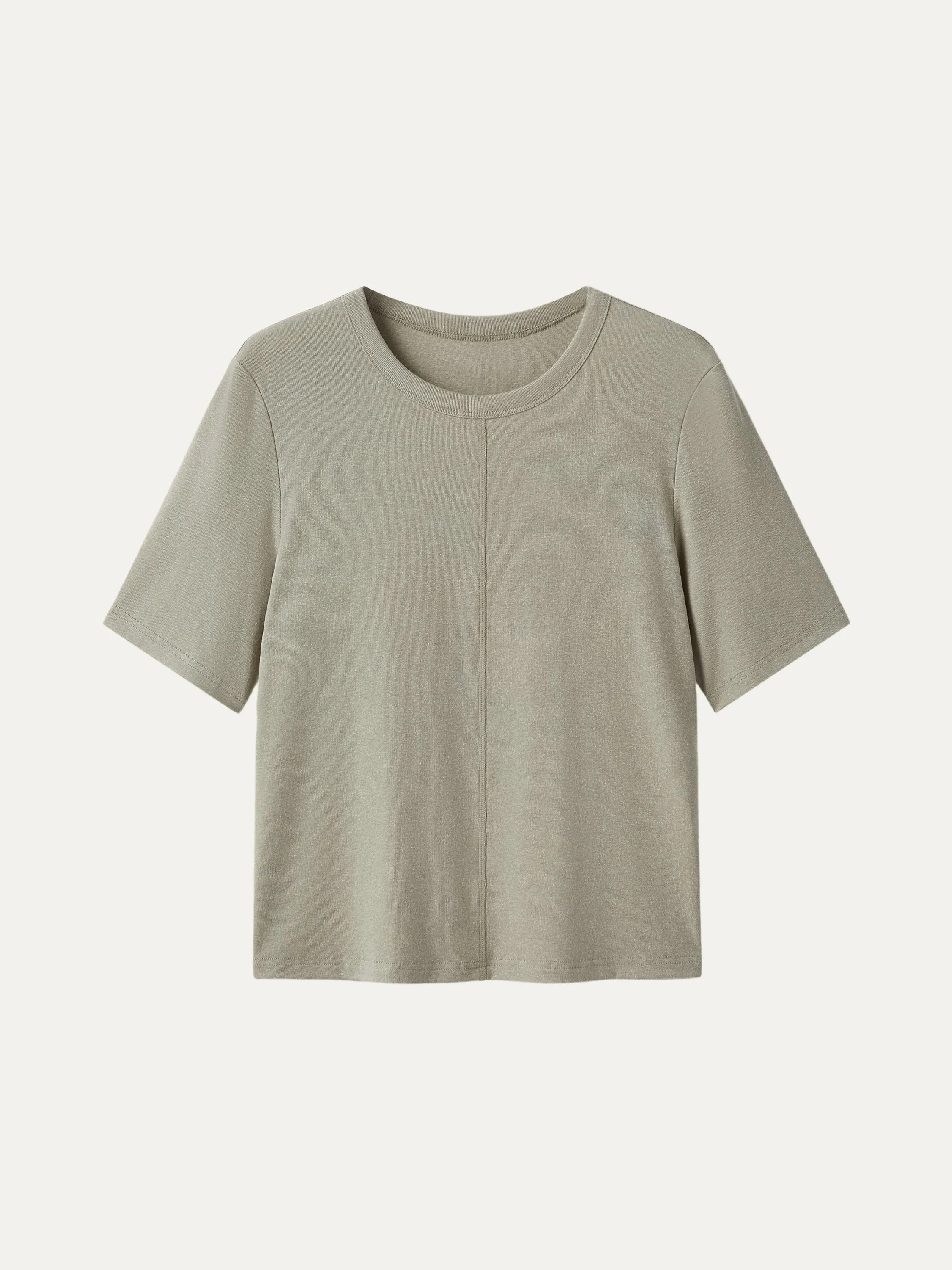 Stretch Linen Luxe Crewneck Tee sold by ogl move product image thumbnail 3