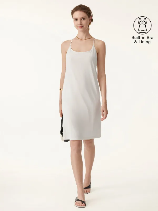 Breezy Cotton-linen A-line Brami Mini Dress sold by ogl move