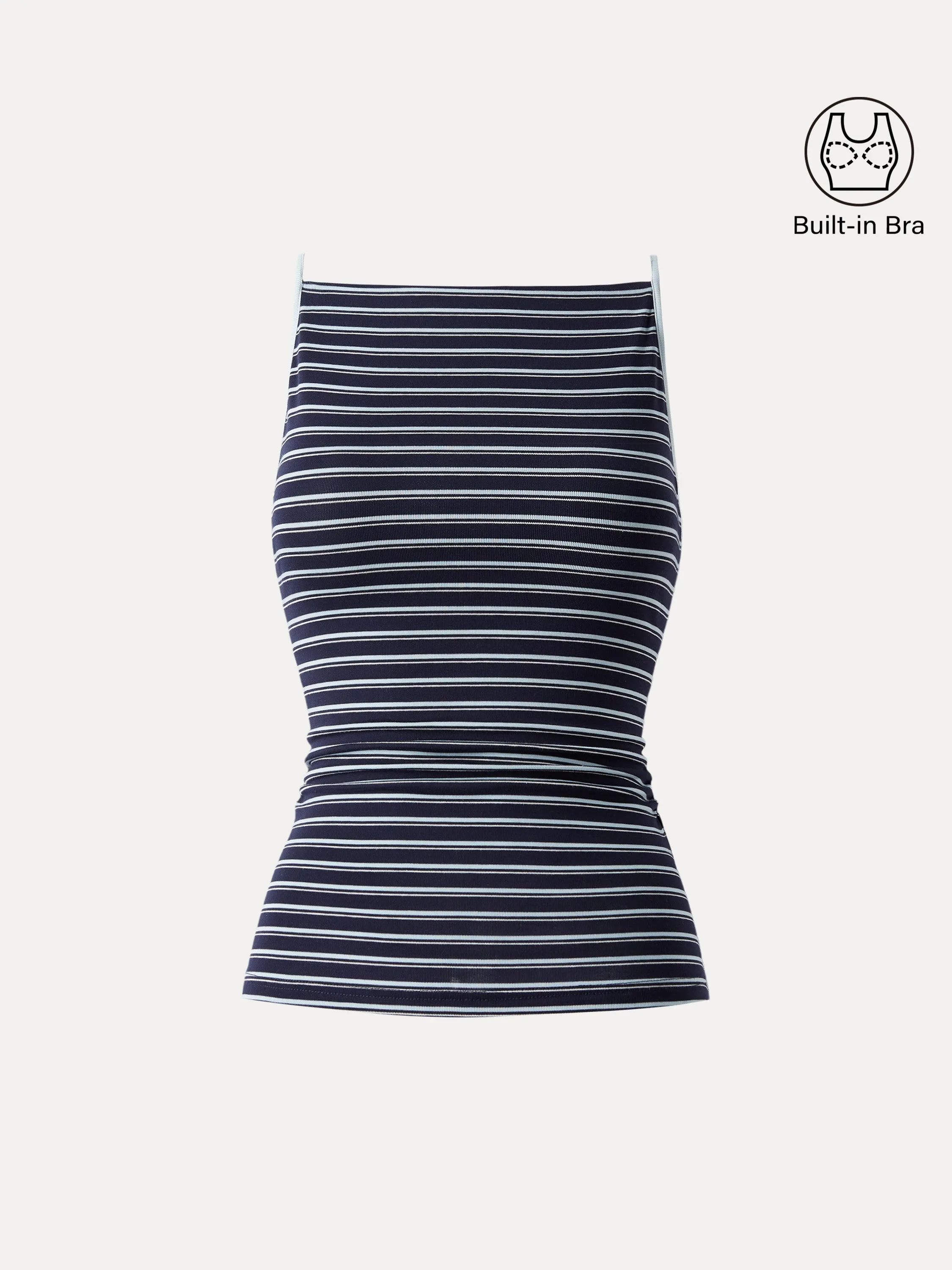 Striped Side Ruched Spaghetti New Airy Brami sold by OGLmove product image thumbnail 2