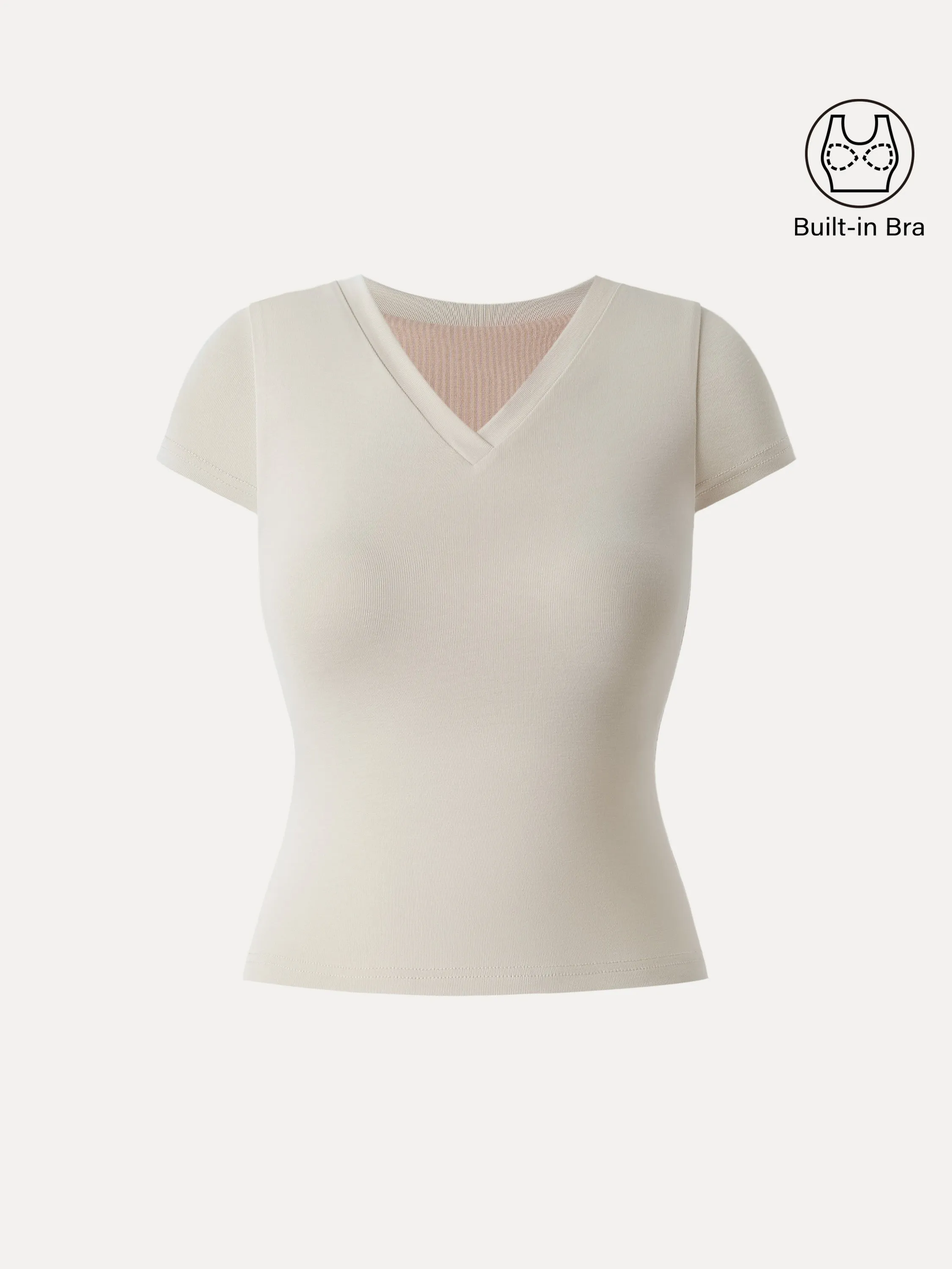 Sandwashed V-neck Short Sleeve Brami sold by ogl move product image thumbnail 2