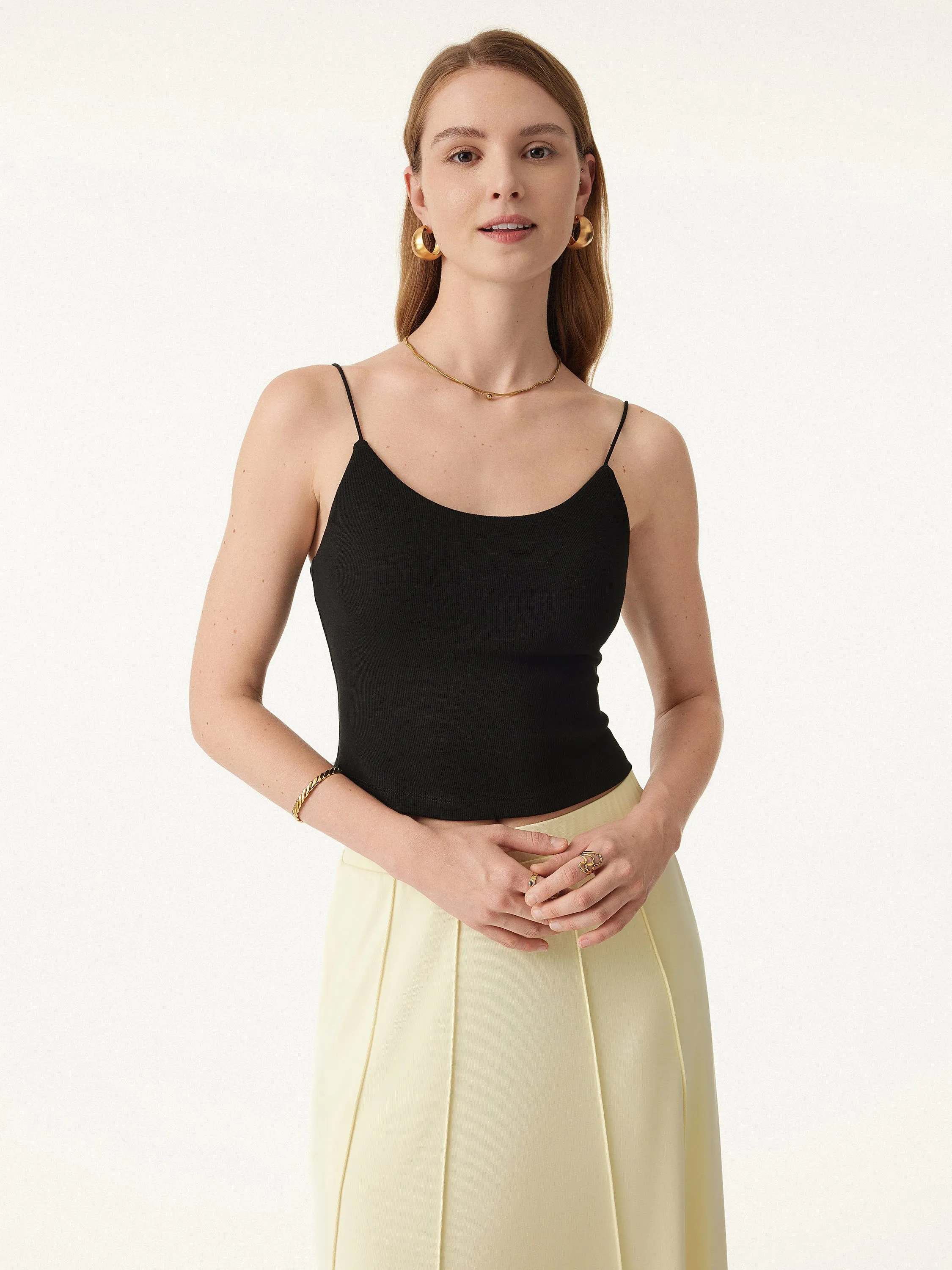 Stretch Cotton U-neck Spaghetti Slim Strap Brami sold by ogl move product image thumbnail 5