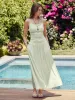 2Pcs Set Adjustable Spaghetti Straps Brami & V-shape Maxi Skirt with Pockets sold by ogl move