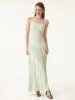 2Pcs Set Adjustable Spaghetti Straps Brami & V-shape Maxi Skirt with Pockets sold by ogl move