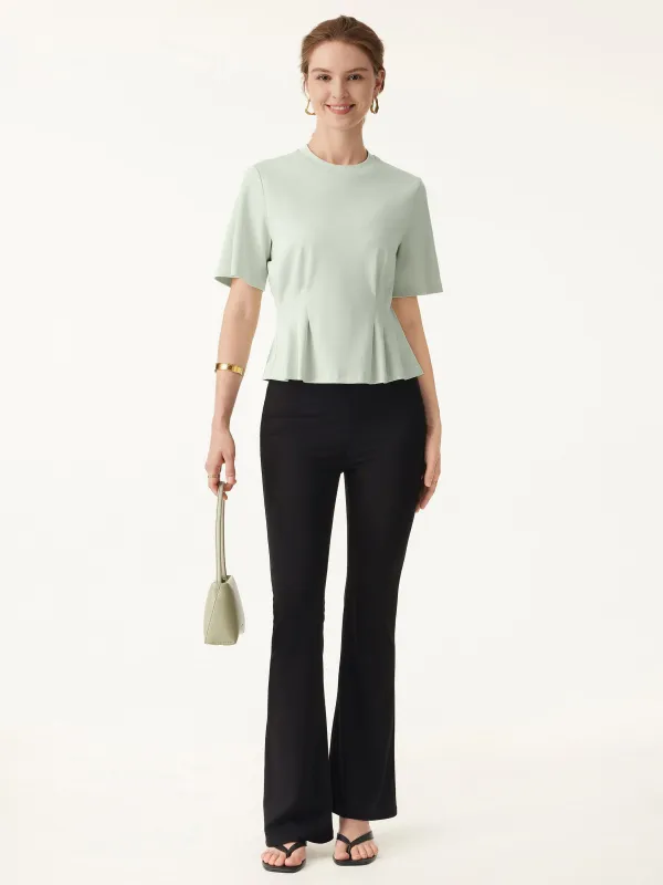 Crewneck Short Sleeve Cinched Waist Tee made by OGLmove