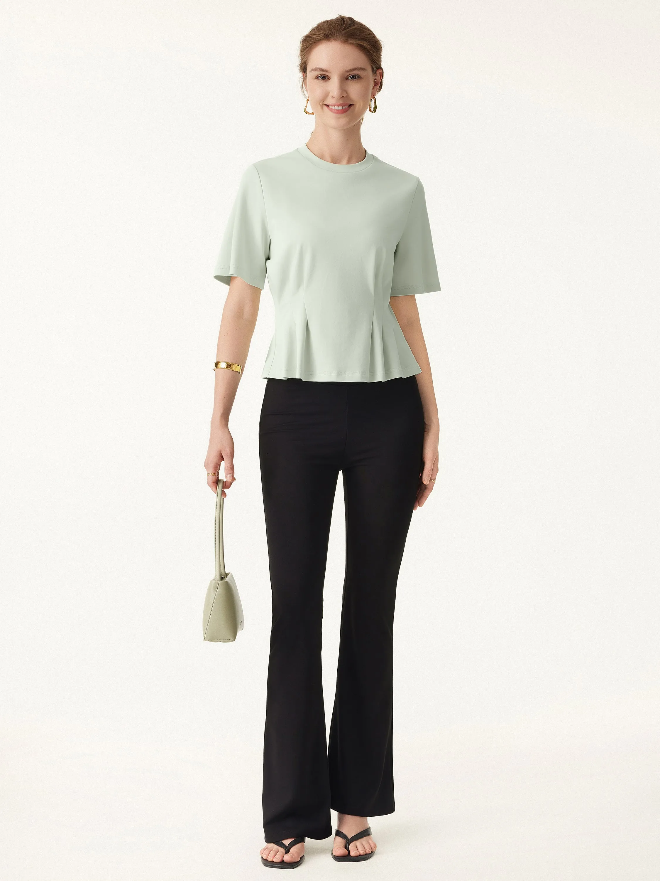 Crewneck Short Sleeve Cinched Waist Tee sold by OGLmove