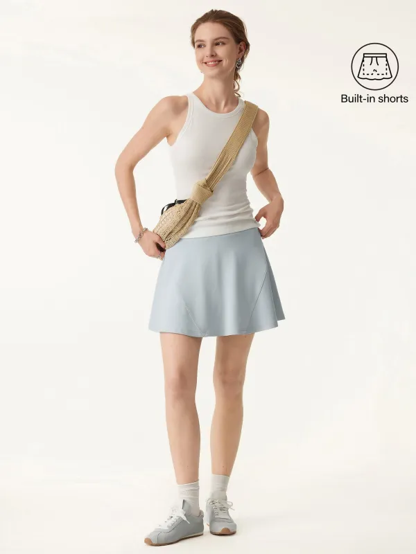 Sandwashed Pull-on Circle Skirt with Shorts sold by ogl move