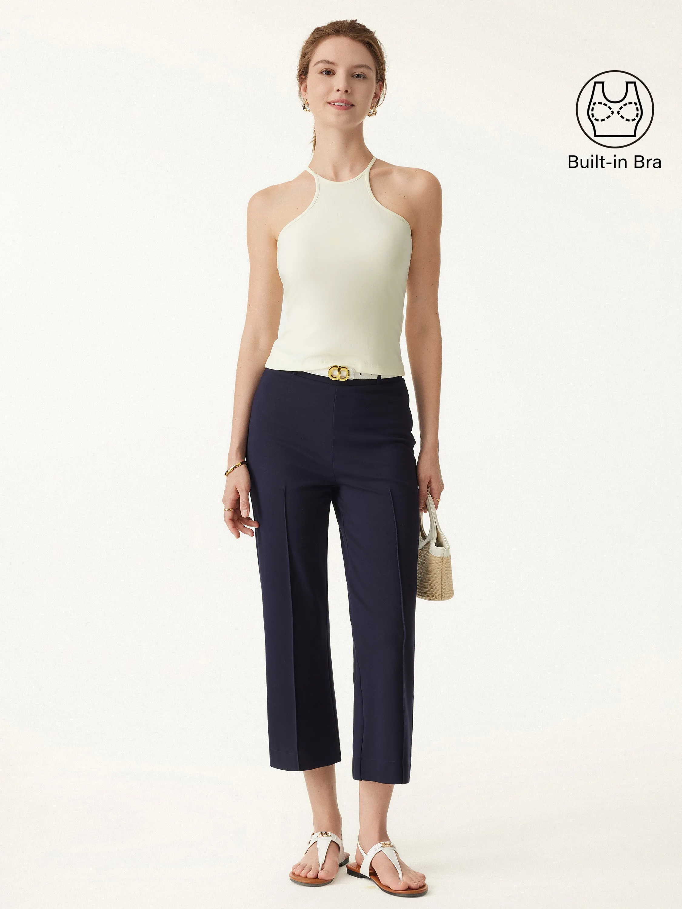 Stretch Cotton Crewneck Spaghetti Brami sold by ogl move