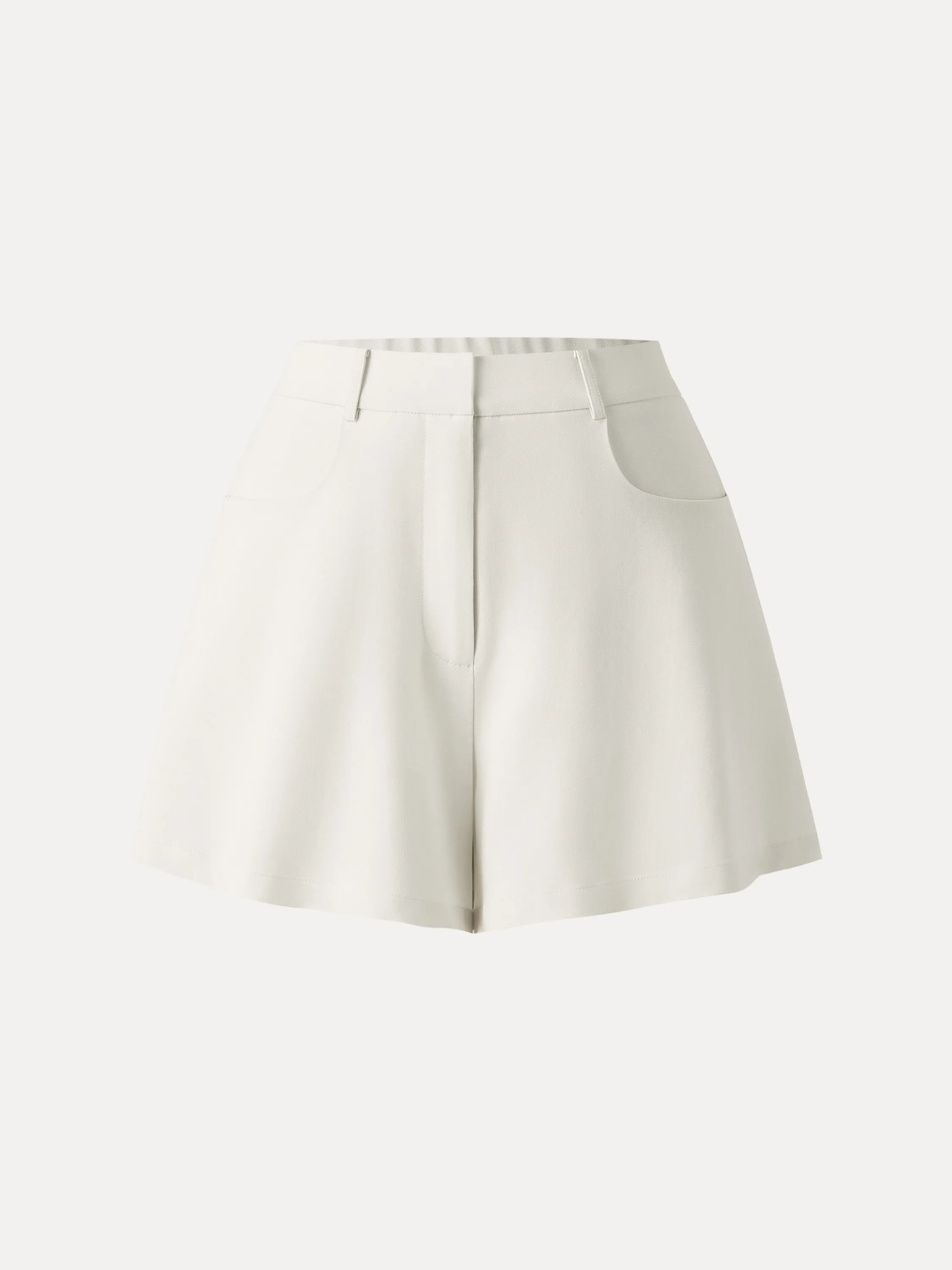 Tencel-Linen Mid Rise Fly Front Flared Shorts with Pockets sold by OGLmove product image thumbnail 3