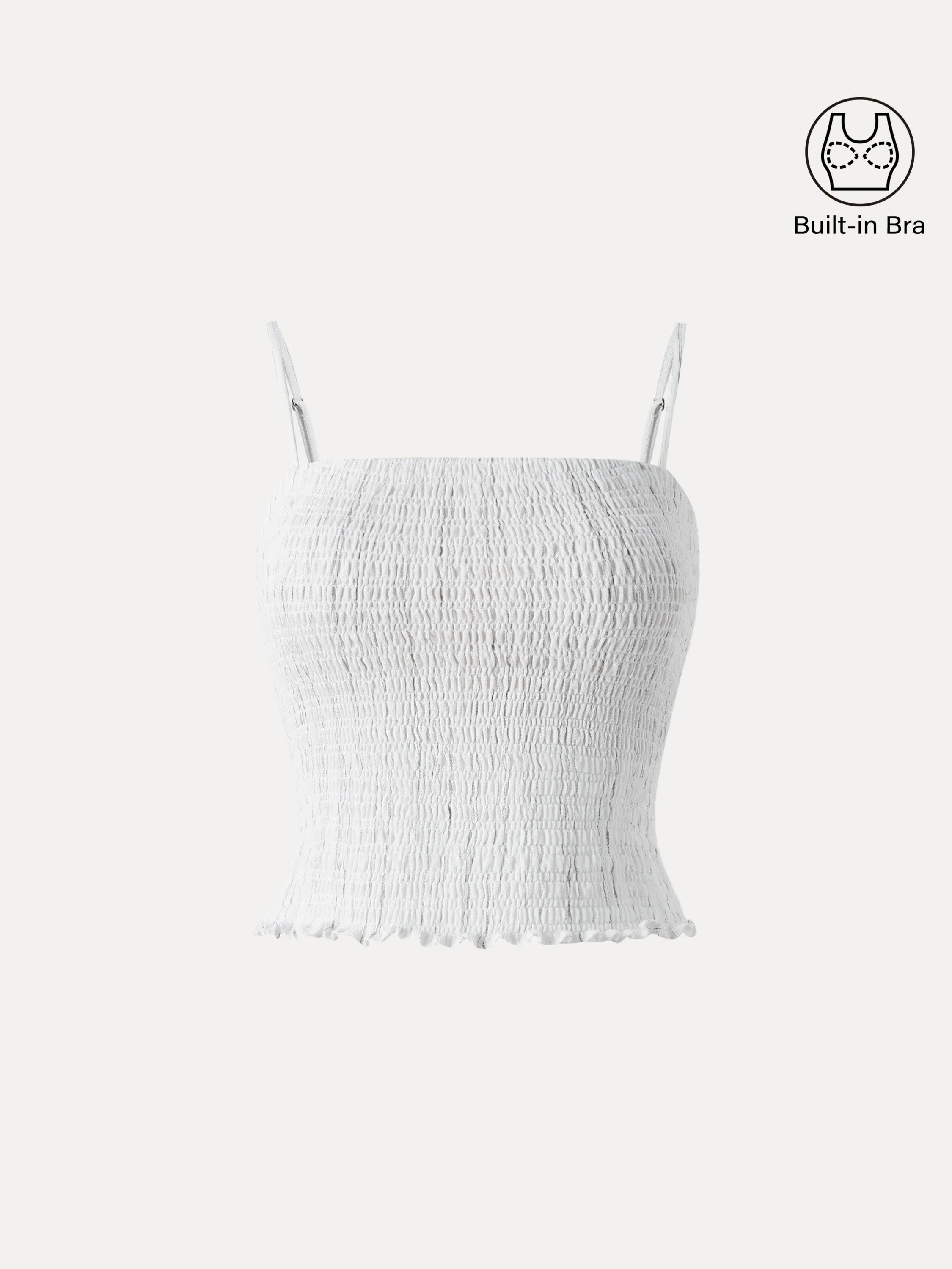 Striped Smocked Adjustable Spaghetti Brami sold by OGLmove product image thumbnail 3