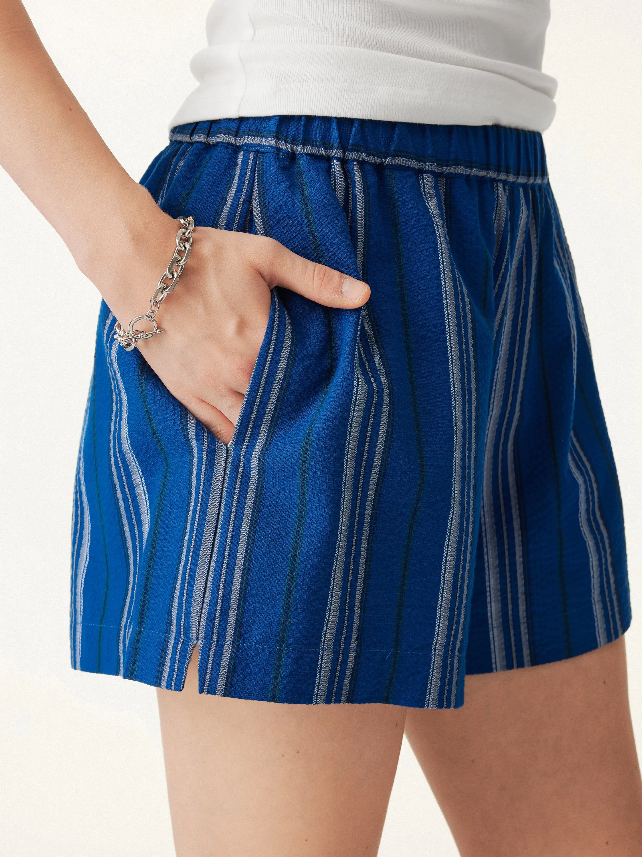Summer Classic Striped Relaxed Shorts with Pockets sold by ogl move product image thumbnail 2