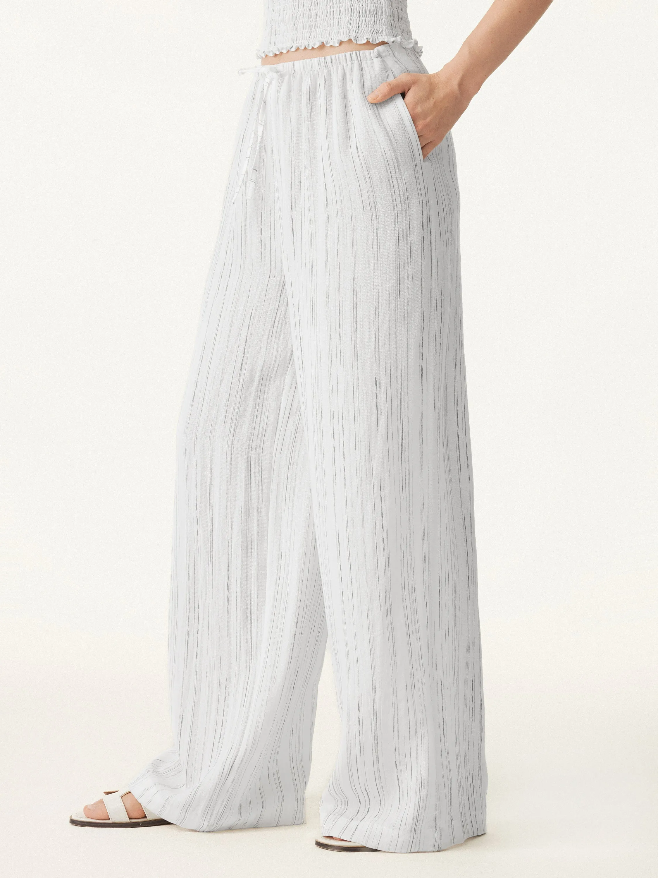 Summer Classic Striped Wide Leg Pants with Pockets sold by OGLmove